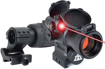 AT3 Magnified Red Dot with Laser Sight Kit - 2 MOA Red Dot with Laser Sight and 3X Magnifier