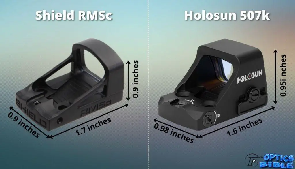 Size Comparison. Shield rmsc vs holosun 507k