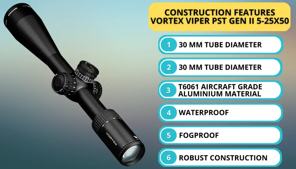 Vortex Viper PST Gen II 5-25x50: Construction Features
